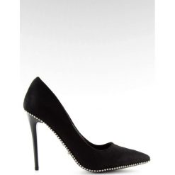 Eleganckie szpilki damskie czarne NF-23P Black. Czarne czółenka damskie ButyModne, bez wzorów, z materiału, bez obcasa, bez zapięcia. W wyprzedaży za 117.74 zł.