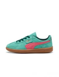 Buty PUMA Palermo Kobieta Zielone. Zielone obuwie sportowe damskie Puma, bez wzorów, z dresówki. Za 301.90 zł.
