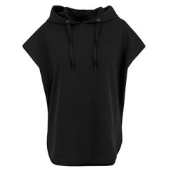 Damska Bluza Z Kapturem Z Krótkim Rękawem. Czarne bluzy damskie BUILD YOUR BRAND, xl, bez wzorów, z kapturem. Za 131.99 zł.