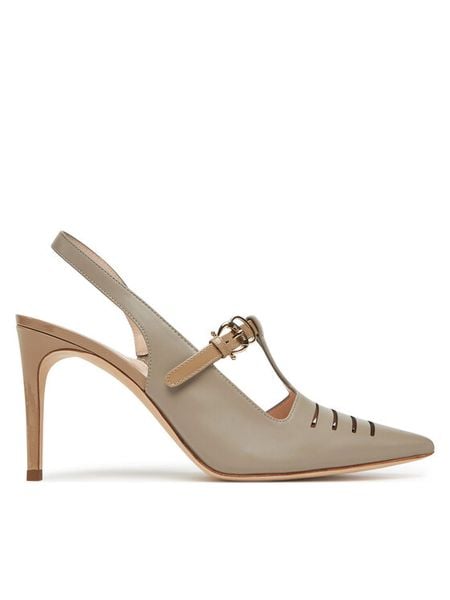 Pollini Szpilki PA10138C0MPA210A Beżowy. Brązowe szpilki damskie Pollini, bez wzorów, ze skóry, bez obcasa, bez zapięcia. Za 1,329.00 zł.