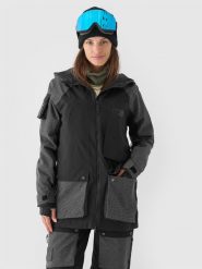 4F Kurtka snowboardowa membrana 10000 damska - czarna XL. Czarne kurtki damskie 4f, m, bez wzorów, z dzianiny, z kapturem, narciarskie. W wyprzedaży za 399.99 zł.