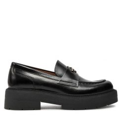 Loafersy BOSS. Czarne mokasyny damskie Boss. Za 549.99 zł.