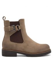 Clara Barson Botki LELAINA WS6207-07 Beżowy. Brązowe botki damskie Clara Barson, z materiału, bez obcasa, na płaskiej podeszwie, bez zapięcia. Za 149.99 zł.