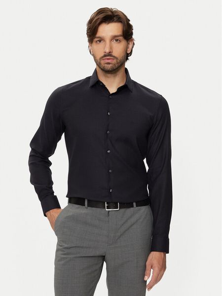 Calvin Klein Koszula K10K113528 Granatowy Slim Fit. Niebieskie koszule męskie Calvin Klein, m, bez wzorów, z bawełny, biznesowe, bez kołnierzyka, bez ramiączek. Za 239.99 zł.