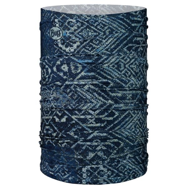 Chusta do biegania unisex Buff Orginal Ecostretch Night Blue ochrona UPF 50. Niebieskie szaliki męskie Buff, bez wzorów. Za 99.99 zł.