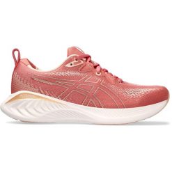 Buty do biegania damskie Asics Gelcumulus 25. Czerwone obuwie sportowe damskie Asics, bez wzorów, z materiału, do biegania. Za 805.00 zł.