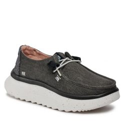 Półbuty Hey Dude. Szare półbuty damskie Hey dude, bez wzorów, bez obcasa, na płaskiej podeszwie, bez zapięcia. Za 239.99 zł.