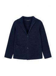 Mayoral Kardigan 4412 Granatowy Regular Fit. Niebieskie swetry dla chłopców Mayoral, bez wzorów, z syntetyku, bez kołnierzyka, bez kaptura. Za 169.99 zł.