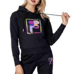 Bluza sportowa damska Fila Brissago Cropped Hoody. Bluzy sportowe damskie Fila, s, bez wzorów, z kapturem. Za 246.40 zł.