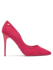 DeeZee Szpilki AB2-4503B Różowy. Czerwone szpilki damskie DeeZee, bez wzorów, z materiału, bez obcasa, bez zapięcia. Za 139.99 zł.