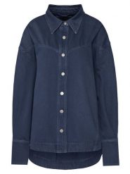 BOSS Koszula jeansowa 50552520 Szary Oversize. Szare bluzki damskie Boss, xl, bez wzorów, z jeansu, bez kołnierzyka, bez ramiączek. Za 799.99 zł.