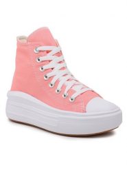Converse Trampki Chuck Taylor All Star Move A03544C Różowy. Czerwone trampki i tenisówki damskie Converse, bez wzorów, z materiału, retro, bez zapięcia. Za 419.99 zł.