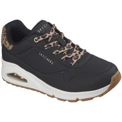 Buty sportowe damskie Skechers Uno jungle Nite. Czarne obuwie sportowe damskie Skechers, bez wzorów, ze skóry ekologicznej. Za 407.08 zł.