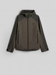4F Kurtka przejściowa membrana 5000 męska - khaki XL. Brązowe kurtki sportowe męskie 4f, na jesień, l, bez wzorów, trekkingowe. Za 299.99 zł.