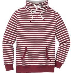 Bluza z szalowym kołnierzem w paski Regular Fit bonprix czerwony rubinowy - biel wełny w paski. Bluzy męskie marki KALENJI. Za 79.99 zł.
