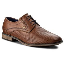Półbuty Bugatti. Brązowe półbuty na co dzień męskie Bugatti, wizytowe, bez zapięcia. Za 299.00 zł.