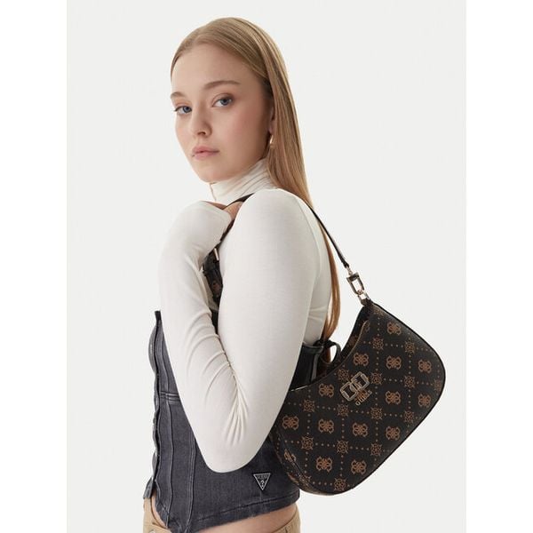 Torebka Guess. Brązowe torebki do ręki damskie Guess, z aplikacjami, bez dodatków. Za 584.99 zł.