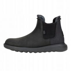 HEYDUDE Męskie Sztyblety Branson Classic. Czarne botki męskie Hey dude, bez wzorów, z materiału, bez zapięcia. Za 439.00 zł.