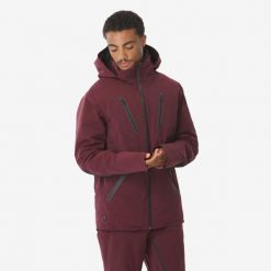 Kurtka narciarska męska Quechua SKP 900. Czarne kurtki męskie WED'ZE, l, bez wzorów, z materiału, bez kaptura, narciarskie. Za 879.99 zł.