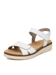 Remonte Sandały CEO-D2049-83 Biały. Białe sandały damskie Remonte, bez wzorów, ze skóry, bez obcasa, na płaskiej podeszwie, bez zapięcia. Za 369.99 zł.