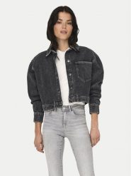 ONLY Kurtka jeansowa Emaline 15330000 Szary Loose Fit. Szare kurtki damskie Only, s, bez wzorów, z bawełny, bez kaptura. Za 199.99 zł.
