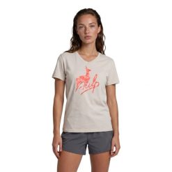 Koszulka turystyczna damska z krótkim rękawem DARLA. Białe t-shirty damskie Aulp, l, bez wzorów, z bawełny, eleganckie, bez kołnierzyka. Za 139.99 zł.