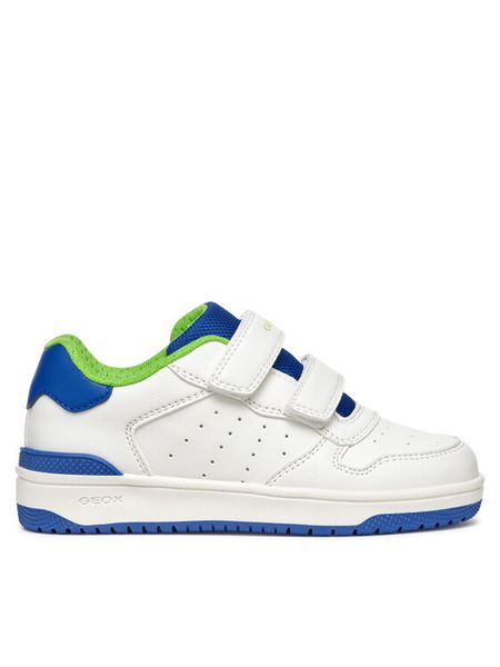 Geox Sneakersy Washiba J46LQA 000BC C0293 D Biały. Białe buty sportowe chłopięce Geox, bez wzorów, ze skóry, bez zapięcia. Za 149.99 zł.