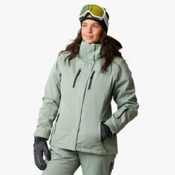 Kurtka narciarska Narciarstwo Damska Swedemount Cervinia Jacket W oddychająca. Zielone kurtki damskie SWEDEMOUNT, na zimę, bez wzorów, bez kaptura. Za 599.99 zł.