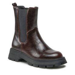 Sztyblety Jenny Fairy. Brązowe botki damskie Jenny Fairy, bez obcasa, na płaskiej podeszwie, bez zapięcia. Za 107.98 zł.