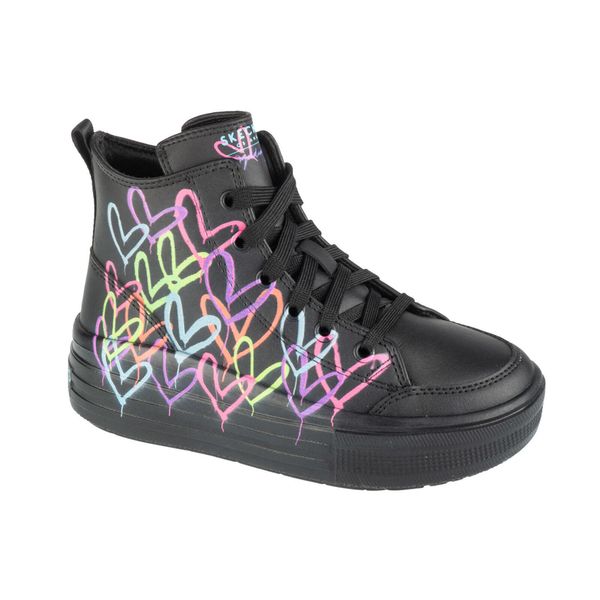 Buty sportowe do chodzenia dziewczęce, Hyperlift - Love Daz. Czarne buty sportowe dziewczęce Skechers, bez wzorów, bez zapięcia, trekkingowe, Skechers Sport. Za 259.99 zł.