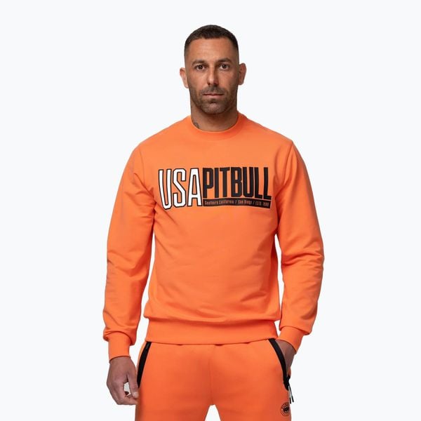 Bluza męska Pitbull USA Crewneck Sweatshirt. Brązowe bluzy męskie PITBULL, m, z aplikacjami, z bawełny, bez kaptura. Za 209.99 zł.