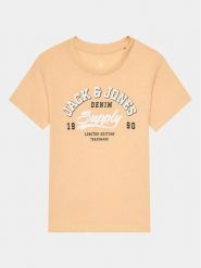 Jack & Jones Junior T-Shirt 12257379 Pomarańczowy Standard Fit. Brązowe t-shirty dla chłopców Jack & Jones Junior, bez wzorów, z bawełny, bez ramiączek. Za 29.99 zł.