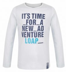 T-shirt dziecięcy Loap Binus szary. Szare t-shirty dla chłopców Scarpa, bez wzorów, z bawełny, bez ramiączek. Za 59.18 zł.