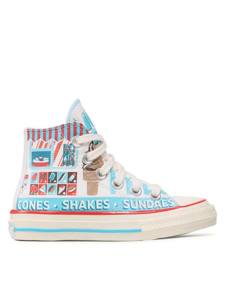 Converse Trampki Chuck 70 Hi A00395C Kolorowy. Trampki i tenisówki chłopięce Converse, bez wzorów, z materiału, bez zapięcia. Za 180.00 zł.