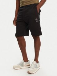 Guess Szorty sportowe M5GD10 KCN01 Czarny Regular Fit. Czarne krótkie spodenki sportowe męskie Guess, m, z aplikacjami, z bawełny. Za 159.99 zł.