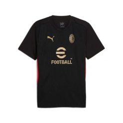 Koszulka treningowa Milan AC 2024/25. Czarne koszulki sportowe męskie Puma, m, bez wzorów, z materiału, bez kołnierzyka, bez ramiączek, na fitness i siłownię. Za 237.50 zł.