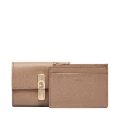 Portfel Furla. Brązowe portfele damskie Furla, bez wzorów. Za 674.99 zł.