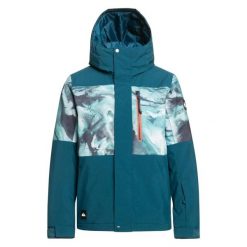 Kurtka narciarska chłopięca Quiksilver Mission. Niebieskie buty zimowe chłopięce Quiksilver, na zimę, bez wzorów, z poliesteru, sportowe, bez kaptura. W wyprzedaży za 228.00 zł.