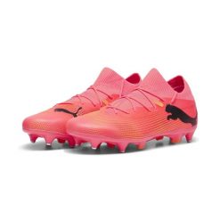 Buty piłkarskie FUTURE 7 MATCH MxSG PUMA. Brązowe buty sportowe męskie Puma, z materiału, bez zapięcia, do piłki nożnej. W wyprzedaży za 337.45 zł.