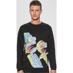 Bluza z nadrukiem RICK AND MORTY - Czarny. Czarne bluzy męskie Cropp, z nadrukiem. Za 99.99 zł.