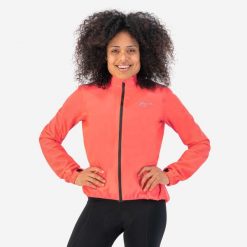 Damska kurtka wodoodporna Rogelli Core. Brązowe kurtki sportowe damskie Rogelli, bez wzorów, rowerowe. W wyprzedaży za 125.00 zł.