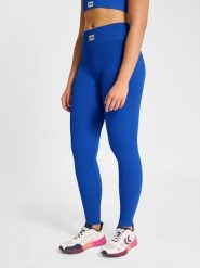 Damskie legginsy bezszwowe prążkowane Hummel Pulse. Niebieskie legginsy damskie Hummel, s, bez wzorów, z elastanu. Za 138.50 zł.