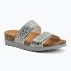 Klapki damskie Scholl Lusaka 2.0 Med. Niebieskie klapki damskie Scholl, bez wzorów, ze skóry, eleganckie, bez obcasa. Za 289.99 zł.