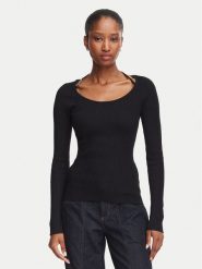 Guess Sweter W6YR22 Z0966 Czarny Slim Fit. Czarne swetry damskie Guess, xxl, z aplikacjami, z wiskozy, bez kołnierzyka, bez ramiączek, bez kaptura. Za 394.99 zł.