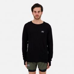 Koszulka termiczna męska do biegania THERMO LONG. Czarne koszulki sportowe męskie BODYCROSS, na zimę, l, bez wzorów, z materiału, bez kołnierzyka, bez ramiączek, do biegania. Za 391.99 zł.