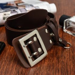 Pasek męski oficerski wojskowy solidny Beltimore W42 brązowy : Kolory - brązowy, beżowy, Rozmiar pasków - r.120-135 cm. Brązowe paski damskie bez wzorów, ze skóry, militarne. Za 67.90 zł.