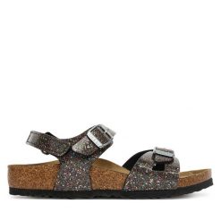 Sandały Birkenstock. Czarne sandały dziewczęce Birkenstock, bez zapięcia. Za 319.99 zł.