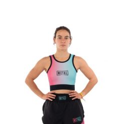 Biustonosz dla kobiet Metal Boxe Miami Vibe. Niebieskie biustonosze METAL BOXE, bez wzorów, z materiału. Za 159.00 zł.
