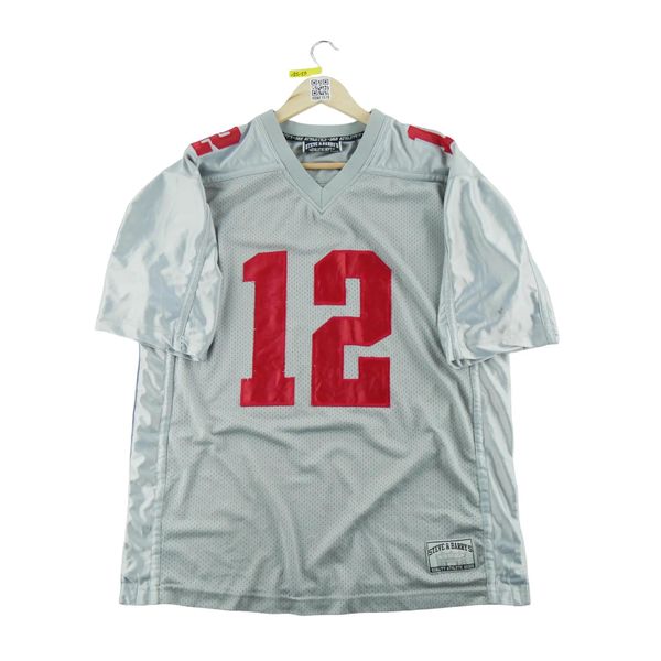 Second life - Koszulka męska NCAA Ohio State Buckeyes - Stan dobry. Szare koszulki sportowe męskie NCAA, m, bez wzorów, z materiału, bez kołnierzyka, bez ramiączek, na fitness i siłownię. Za 116.16 zł.