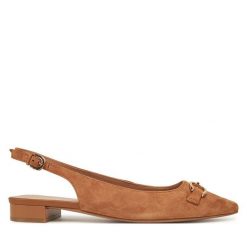 Sandały Geox. Brązowe sandały damskie Geox, bez wzorów, bez obcasa, na płaskiej podeszwie, bez zapięcia. Za 349.99 zł.